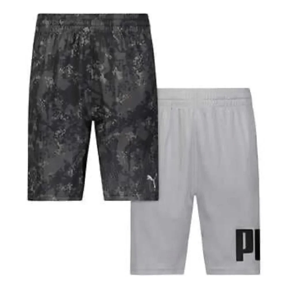 Puma basketball shorts PUMA Youth 2-pack Short Large X-Large Medium Black Gray